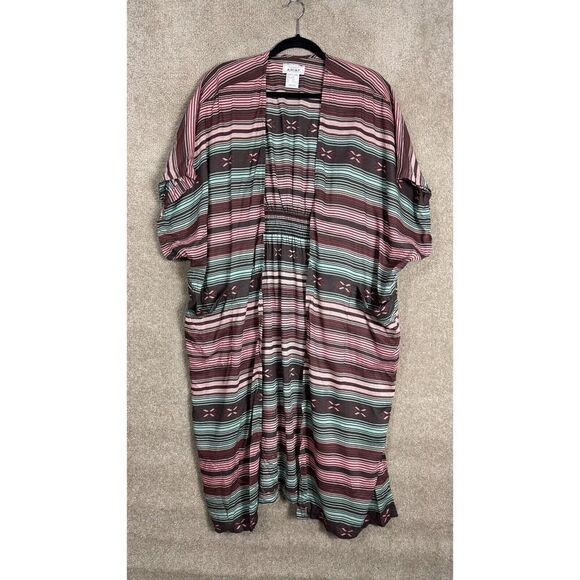 Ariat Duster Serape Womens M/L Striped‎ Southwestern Kimono Jacket Top Cardigan - Picture 3 of 10